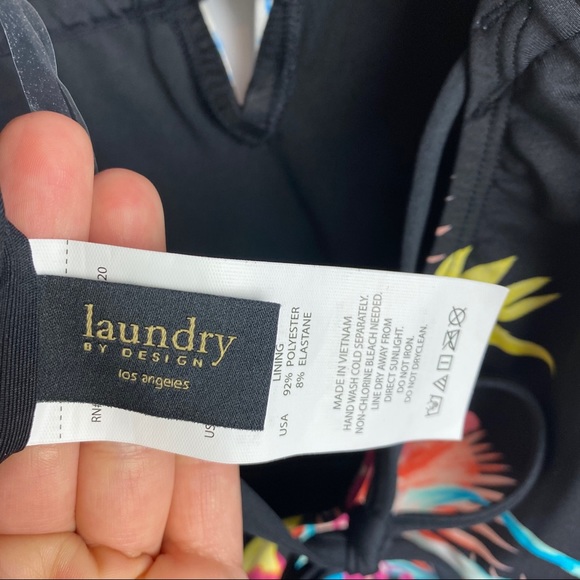 NWOT Laundry Black Tropical One Piece Bathing Suit XS - Picture 6 of 9